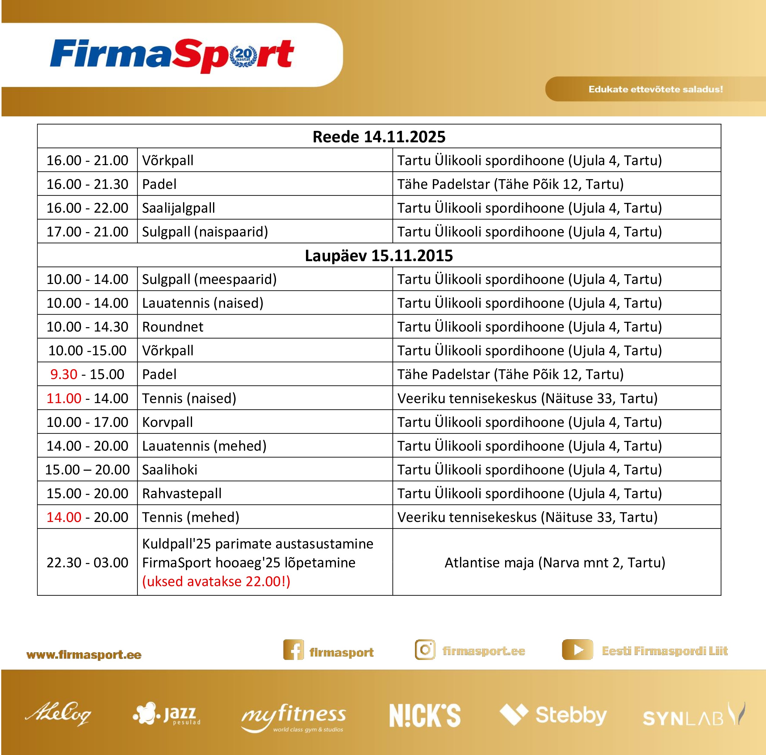 Kuldpall 2025 programm